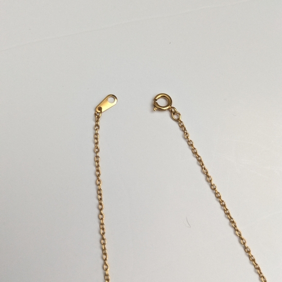 Vintage Necklace Marbled Green Glass & Gold Tone Beads Fine Chain 15" Choker - Picture 8 of 9